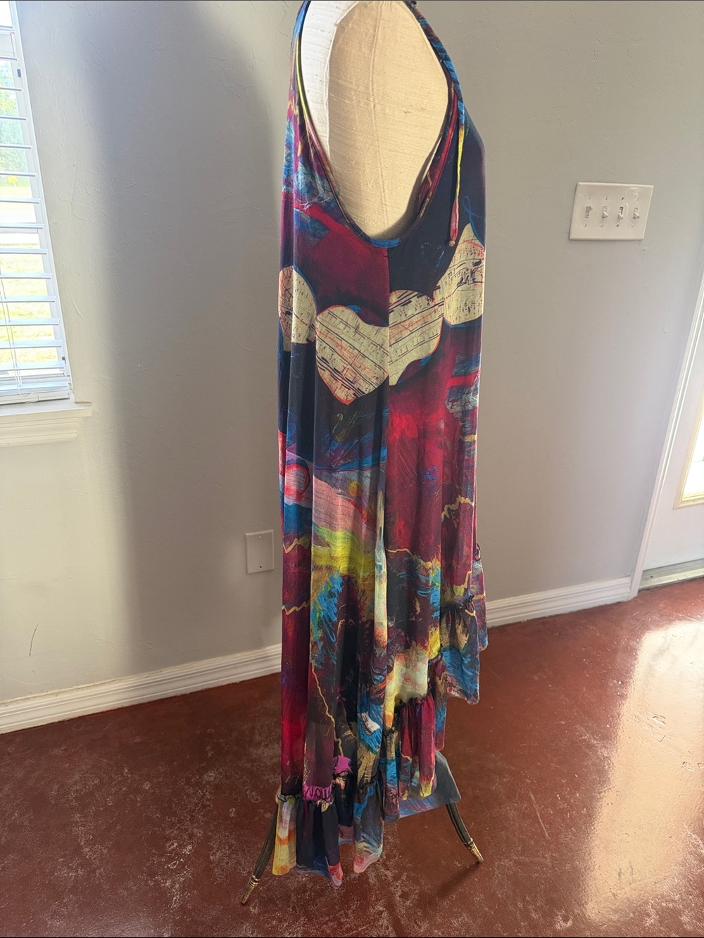 Petit poi’s Multicolor Tie-Shoulder Maxi Dress - Picture 4 of 7